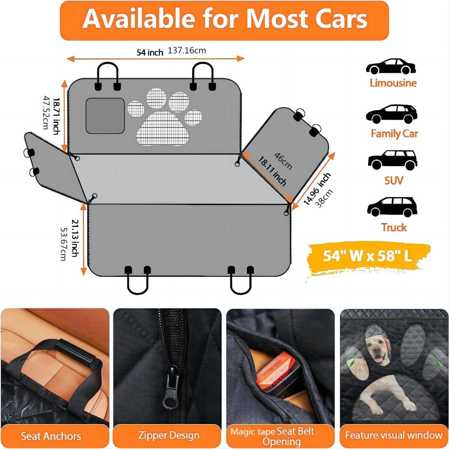 Whiskers & Tails™ Premium Car Seat Cover for Dogs🐾